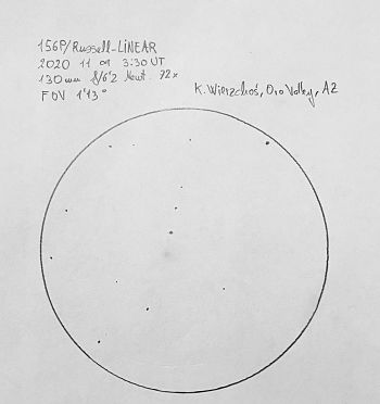 Comet 156P/Russel-LINEAR from backyard. Comet 156P/Russel-LINEAR from backyard.
