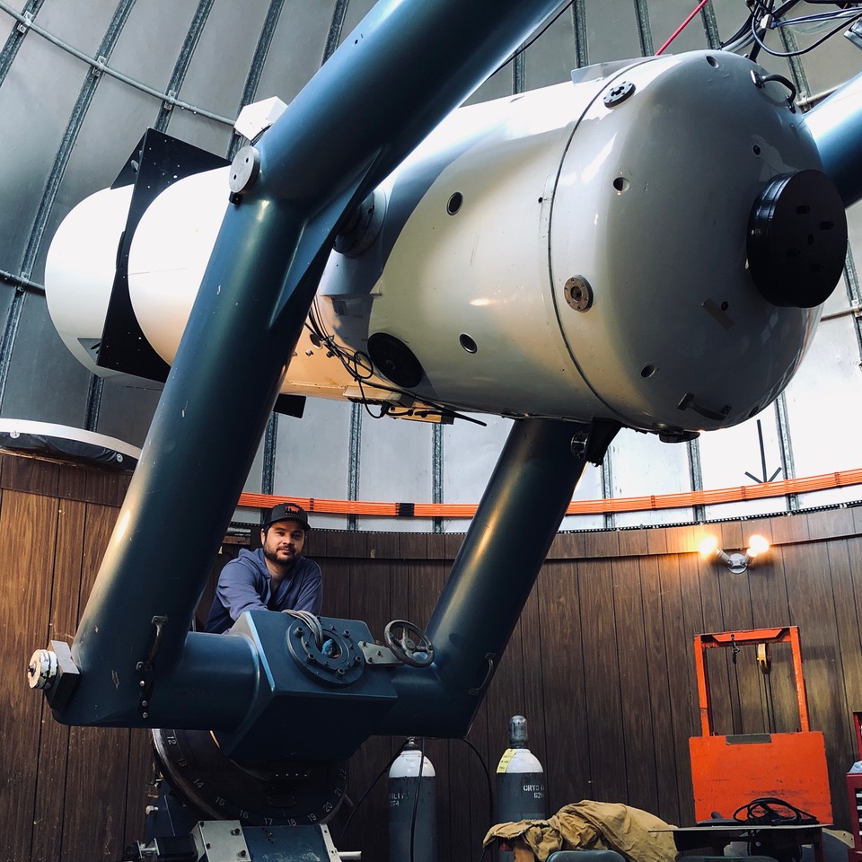 Kacper at 0.7m Schmidt telescope on Mt. Bigelow Kacper at 0.7m Schmidt telescope on Mt. Bigelow