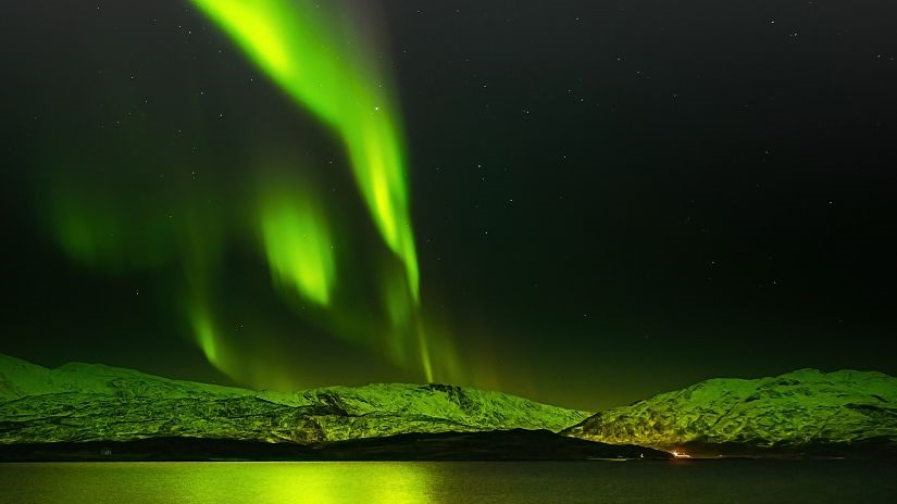 Polárna žiara, Tromso, Nórsko, október 2019. Polárna žiara, Tromso, Nórsko, október 2019.