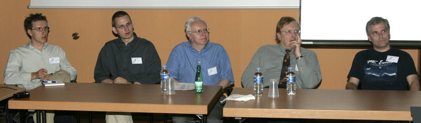 Panel discussion, IWCA Paris 2004, from left: S. Hönig, M. Meyer, B. Marsden, M. Tichý, G. Kronk.