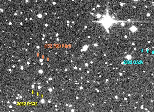 objavova snimka planetky Kürti objavova snimka planetky Kürti