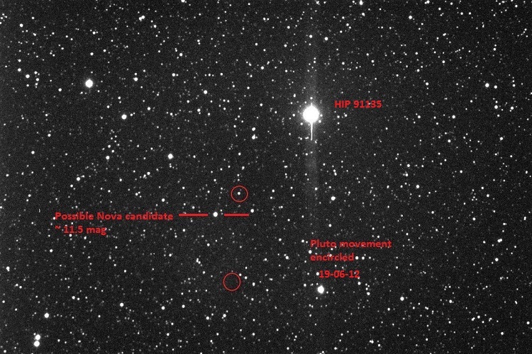 objavová snímka premennej hviezdy typu Mira Ceti z 19.06.2012