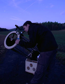 Martin observing with his 